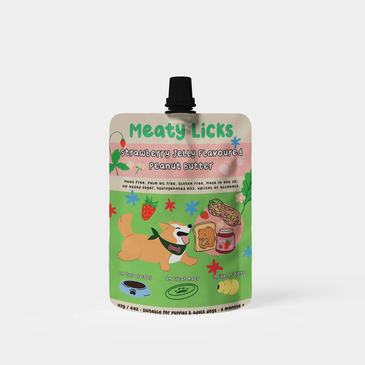 Strawberry Jam Peanut Butter Pouch For Dogs 113g 4oz