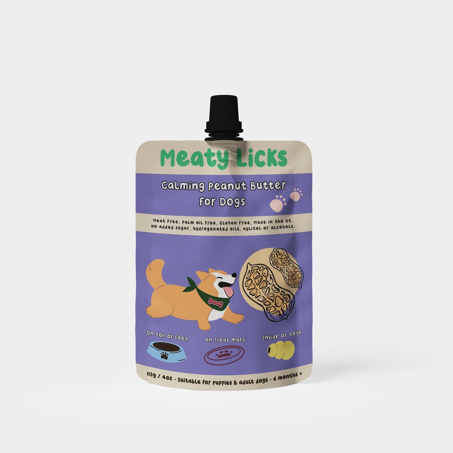 Calming Peanut Butter Pouch For Dogs 113g 4oz