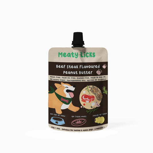 Roast Beef Flavoured  Peanut Butter Pouch For Dogs 113g  4oz