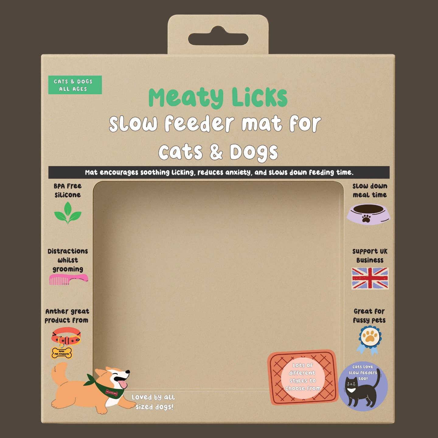 Meaty Licks Square Multi-Texture Slow Feeder – Blush Pink