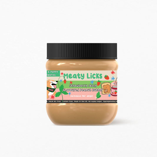 Strawberry Jelly Flavoured Peanut Butter Jar For Dogs 350g