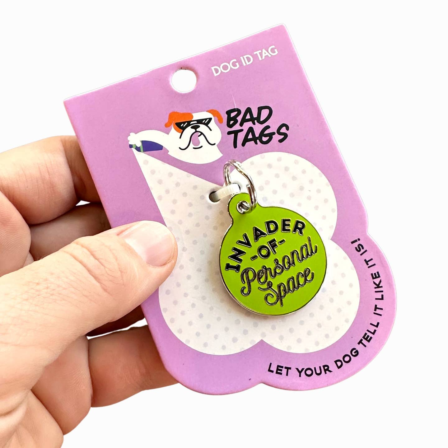 Personalized Dog Id Tag w/ Qr Code - Invader Personal Space