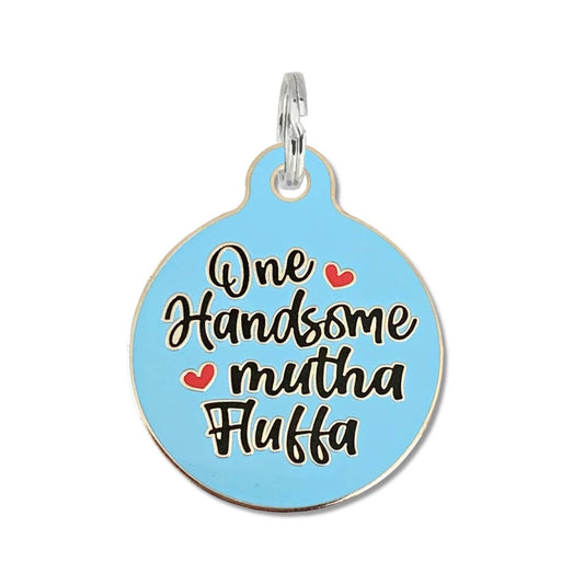 Personalized Pet Id Tag w/ Scannable Code - Handsome Fluffa