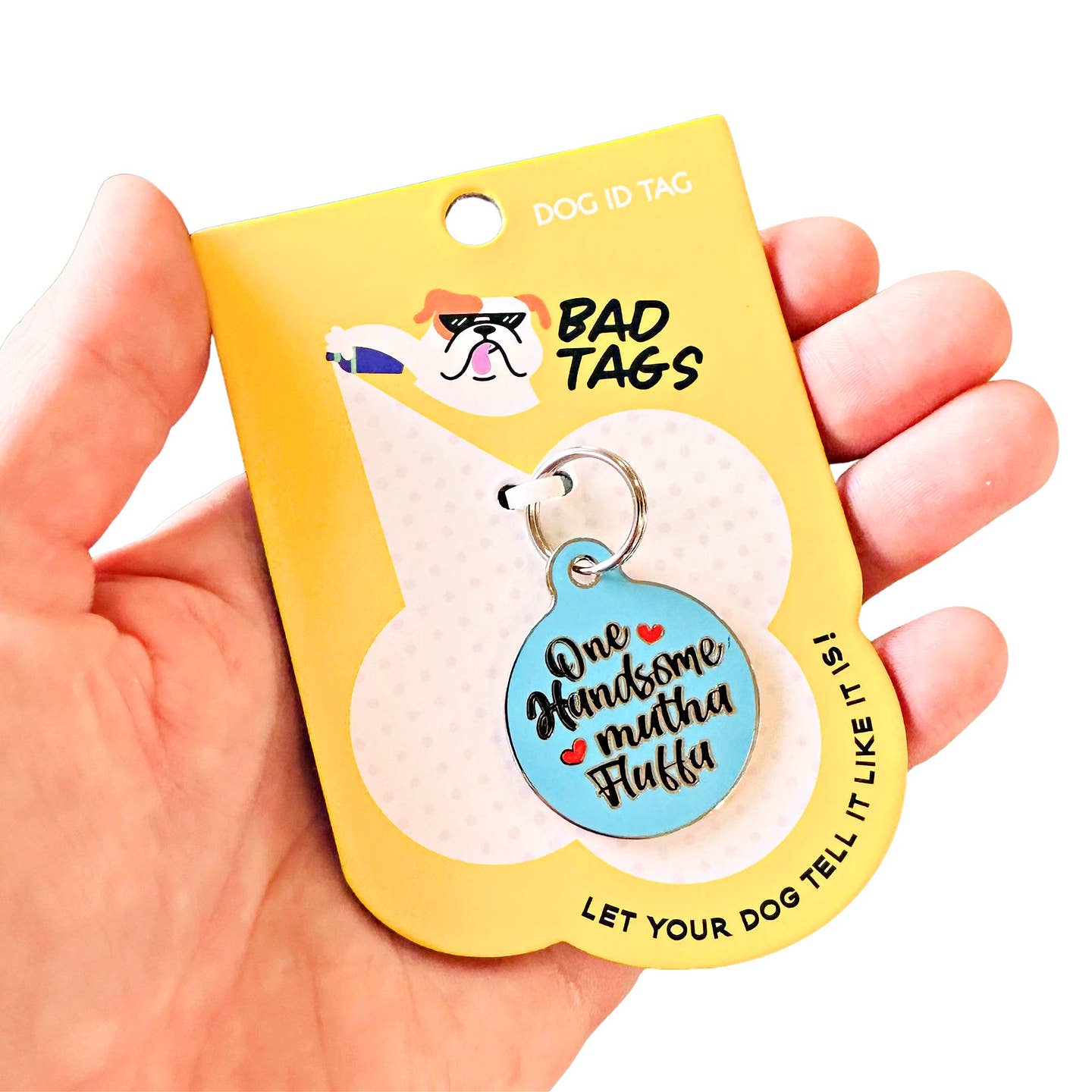 Personalized Pet Id Tag w/ Scannable Code - Handsome Fluffa