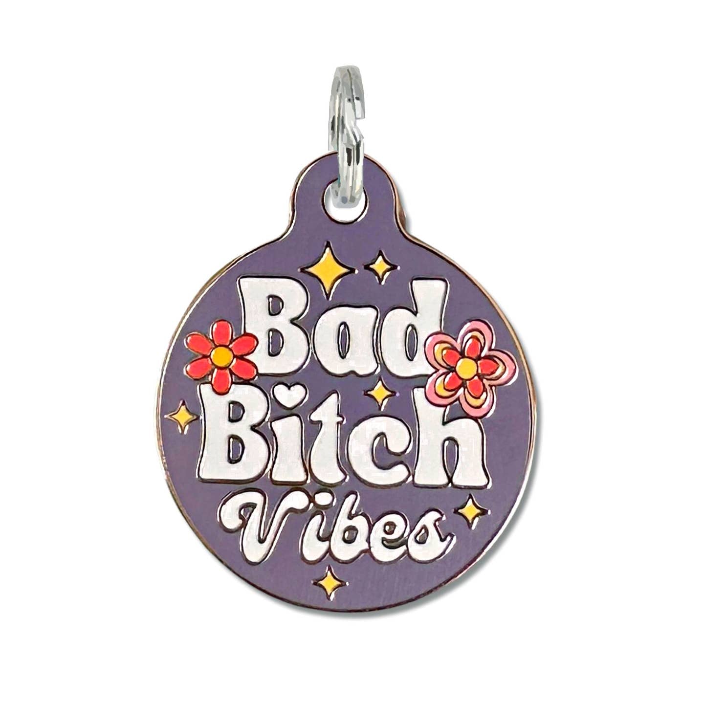 Personalized Dog Id Tag w/ Scannable Code - Bad Bitch Vibes