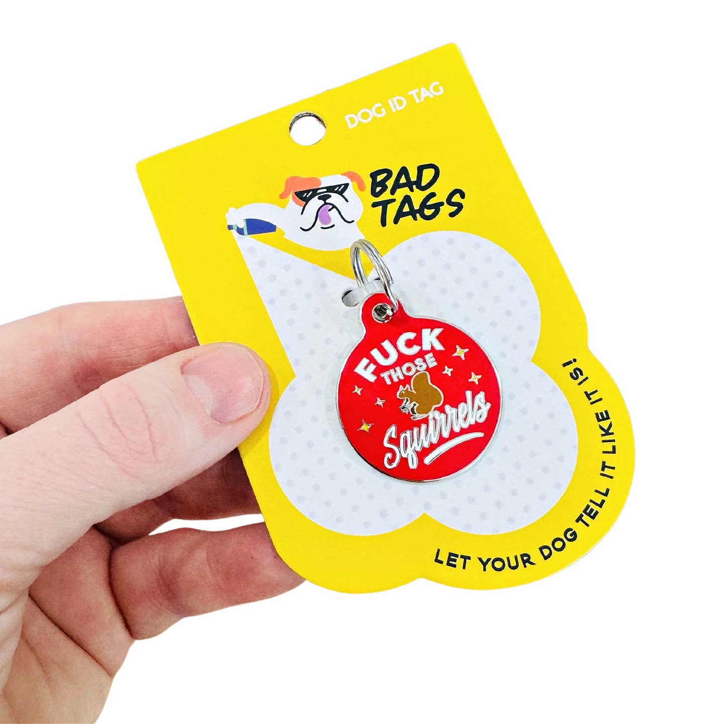 Personalized Dog Tag Scannable Qr Code - Fck Those Squirrels