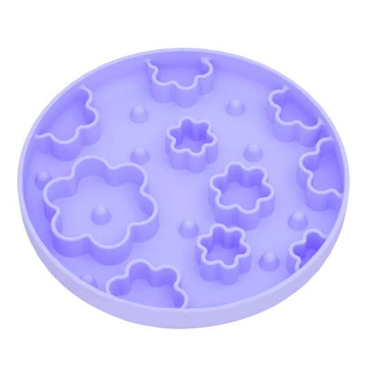 Meaty Licks Flower Power Slow Feeder - Lavender Purple