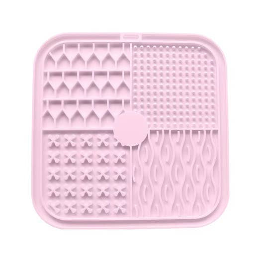Meaty Licks Square Multi-Texture Slow Feeder – Blush Pink