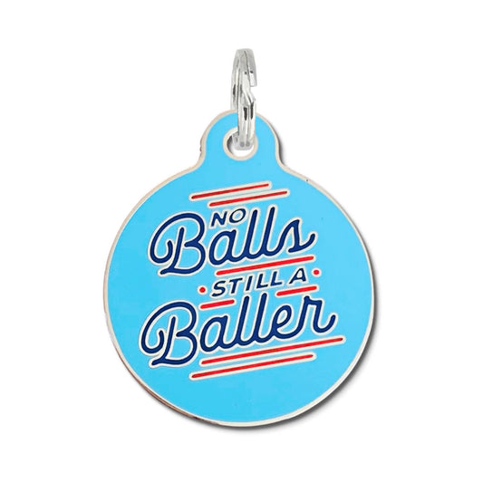 Personalized Pet Id Tag W/Qr Code - No Balls Still A Baller