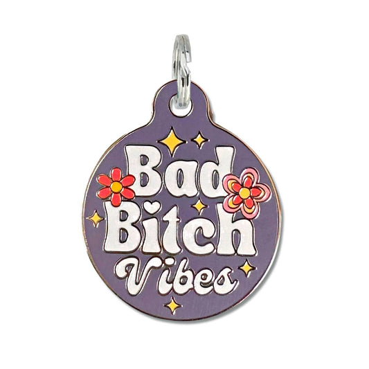 Personalized Dog Id Tag w/ Scannable Code - Bad Bitch Vibes